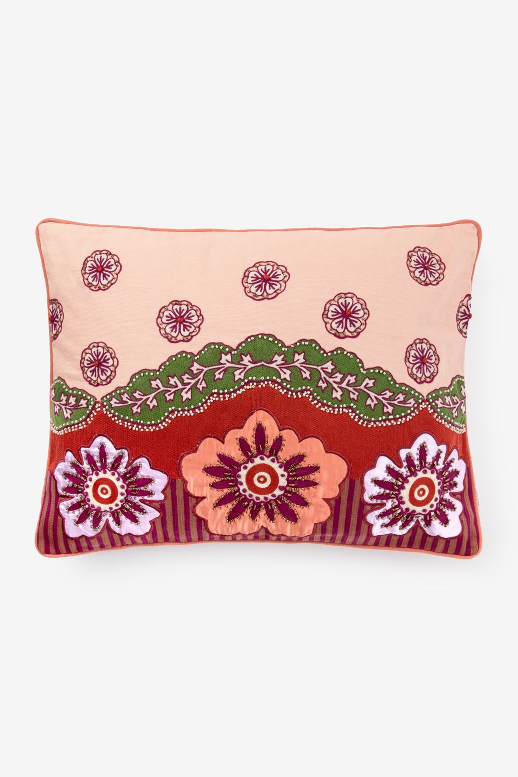 Multicolour kussen met borduursel