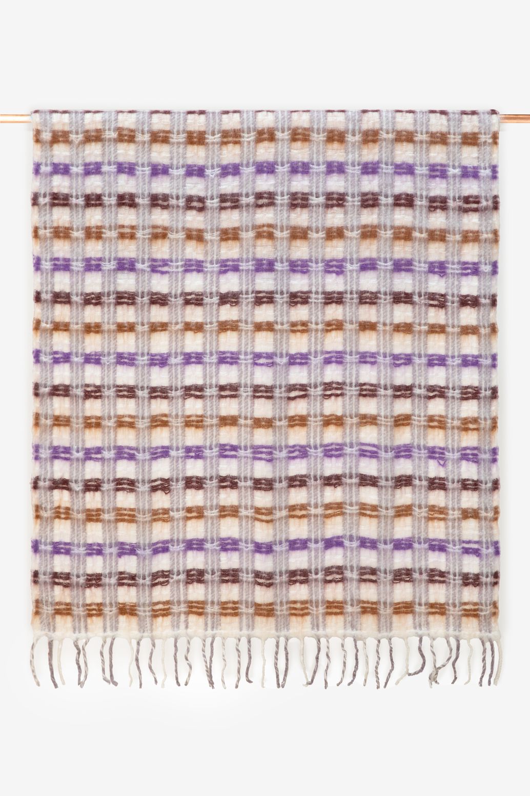 Multicolour geruite wollen deken