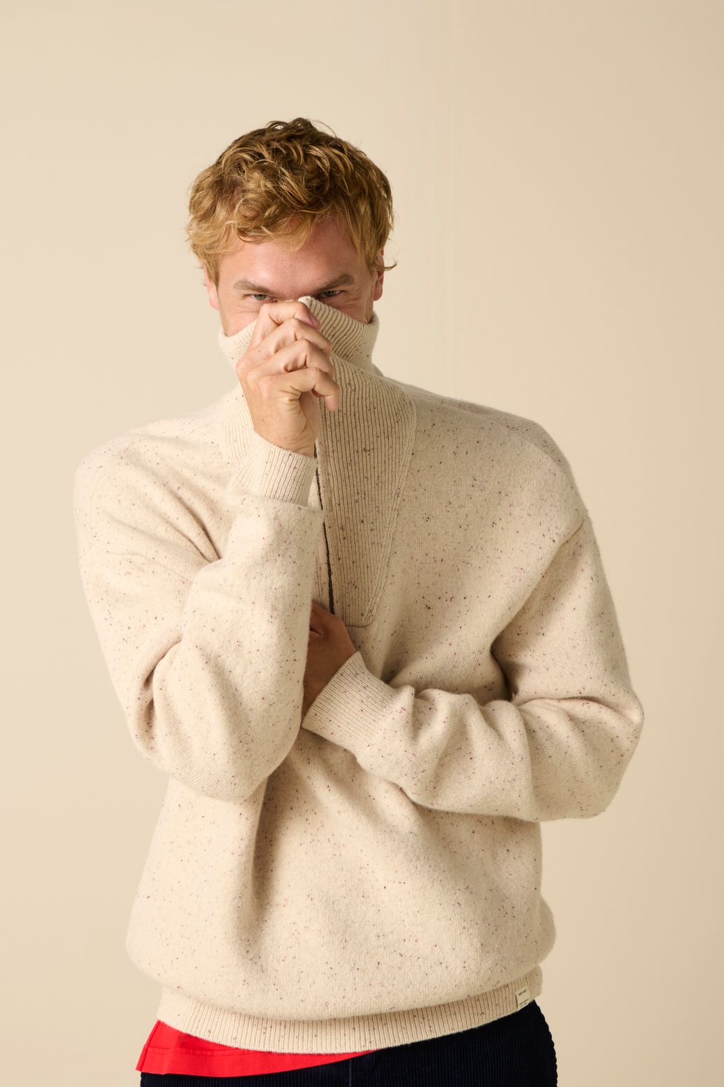 Pull en laine avec fermeture éclair - blanc