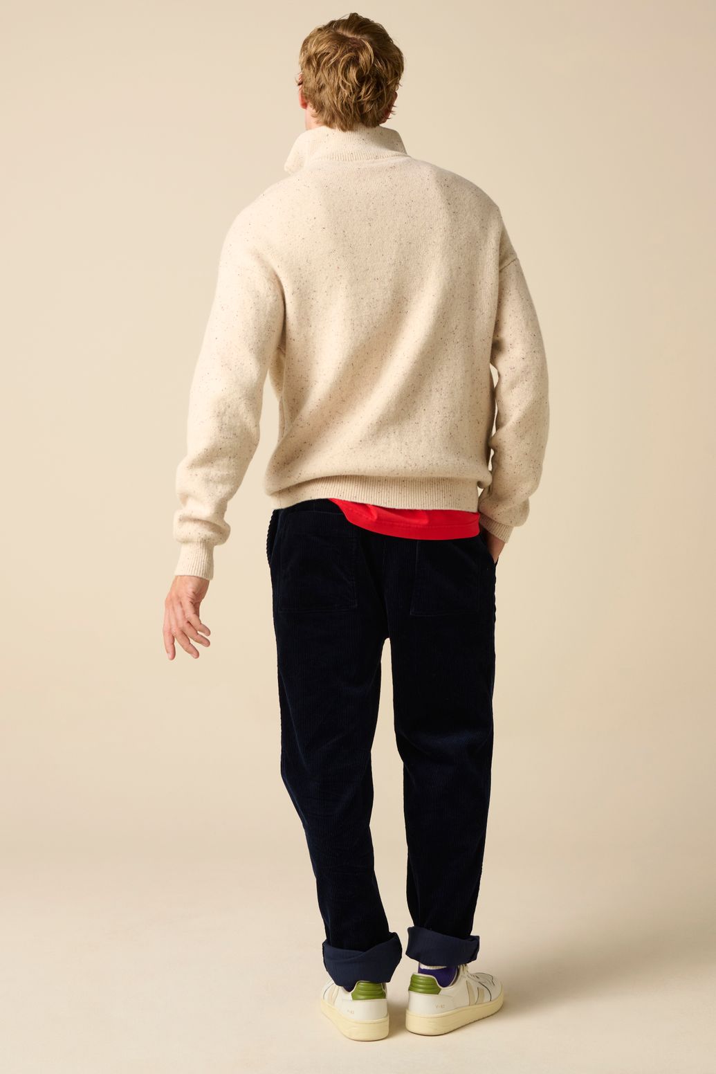 Pull en laine avec fermeture éclair - blanc
