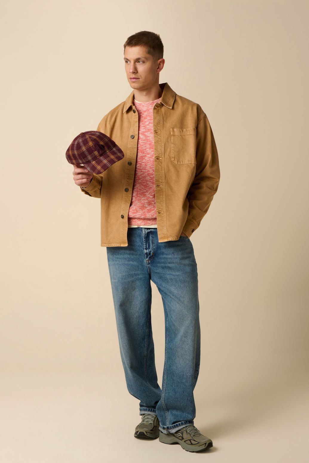 Melierter Pullover - orange