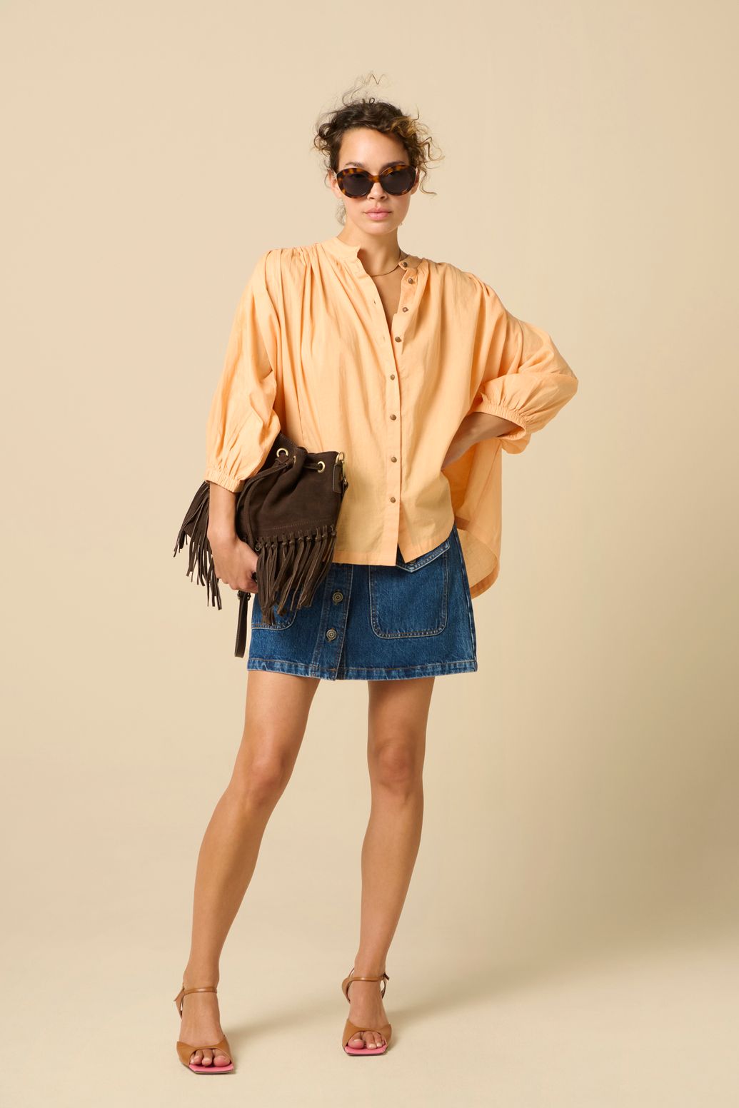 Lichtoranje blouse