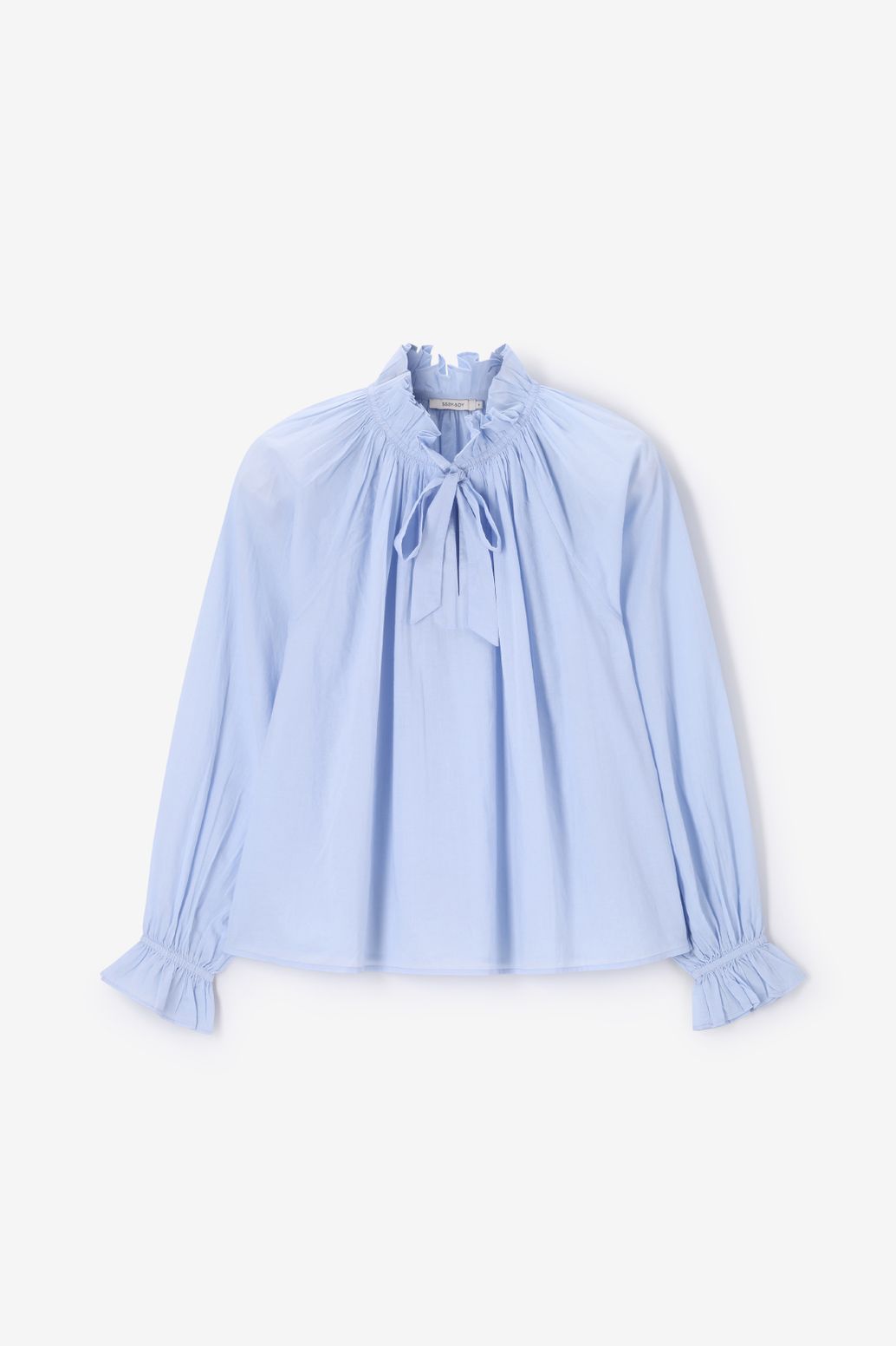 Blouse avec noeud - bleu clair