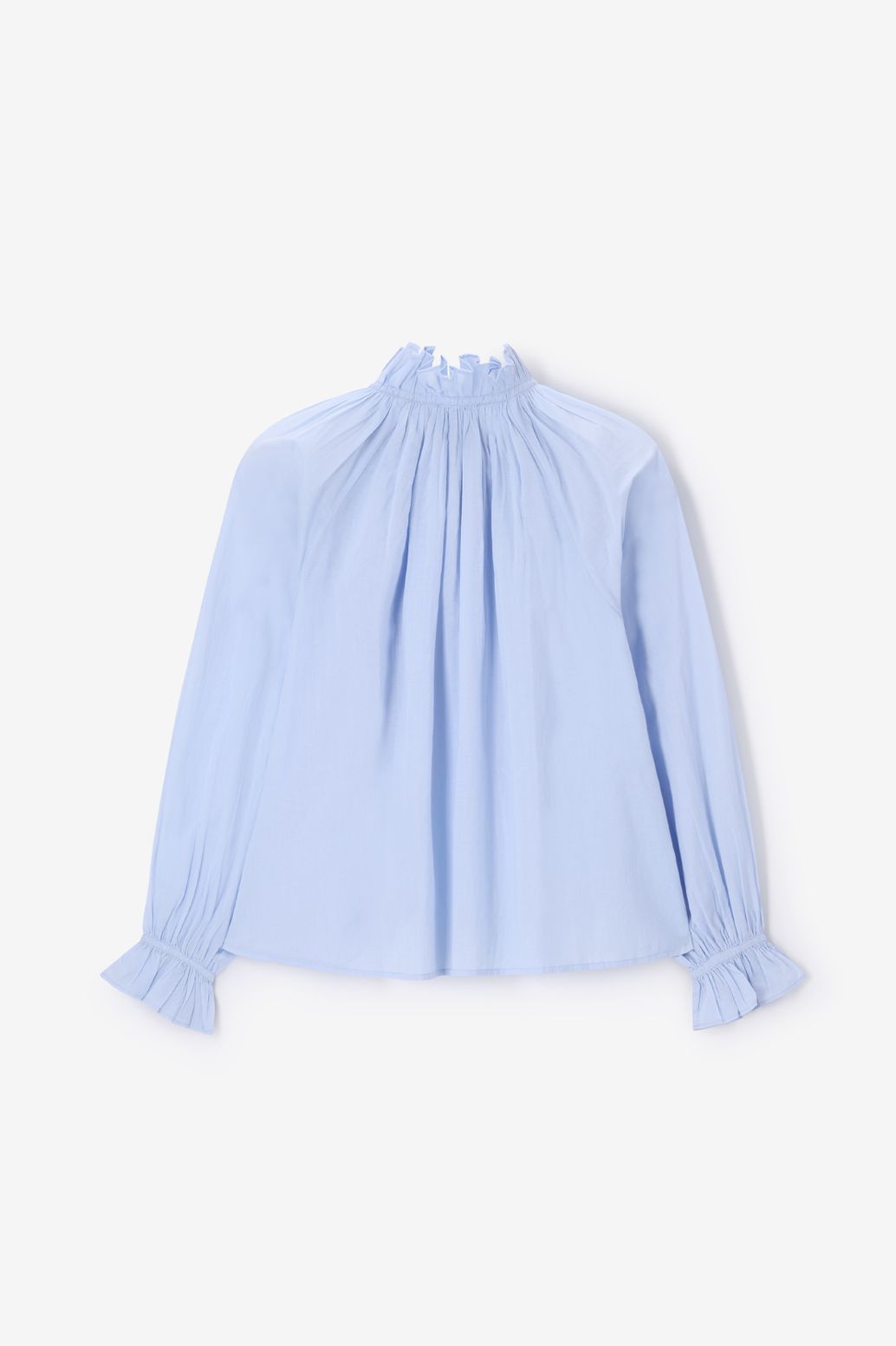 Lichtblauwe blouse met strik