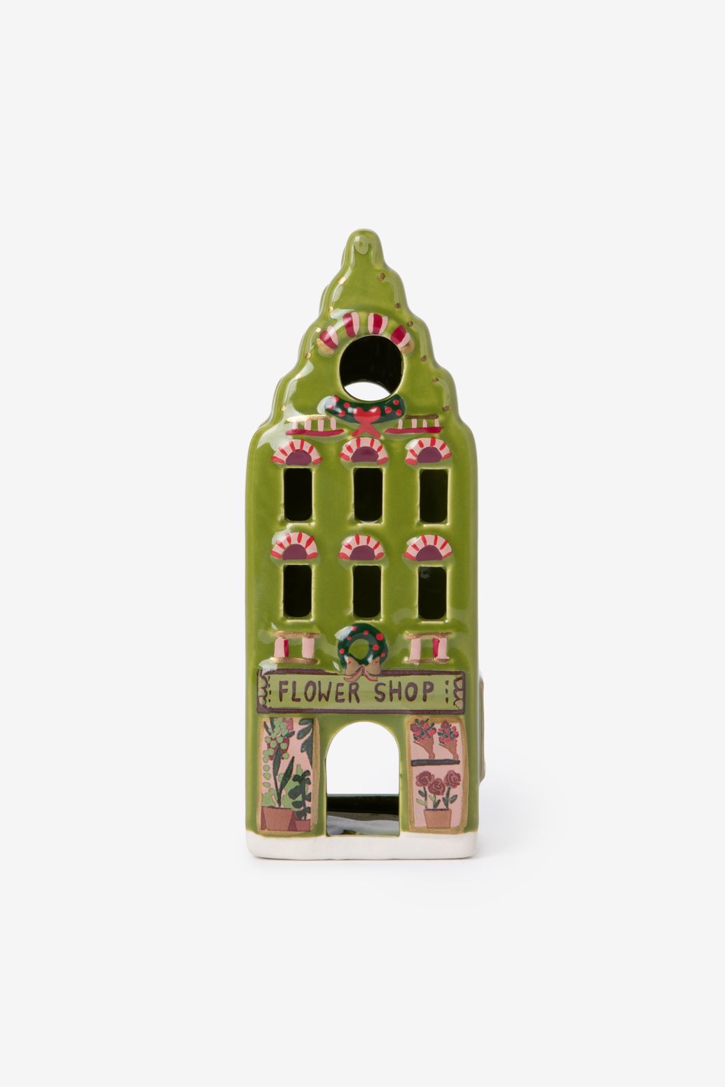 Photophore magasin de fleurs - vert