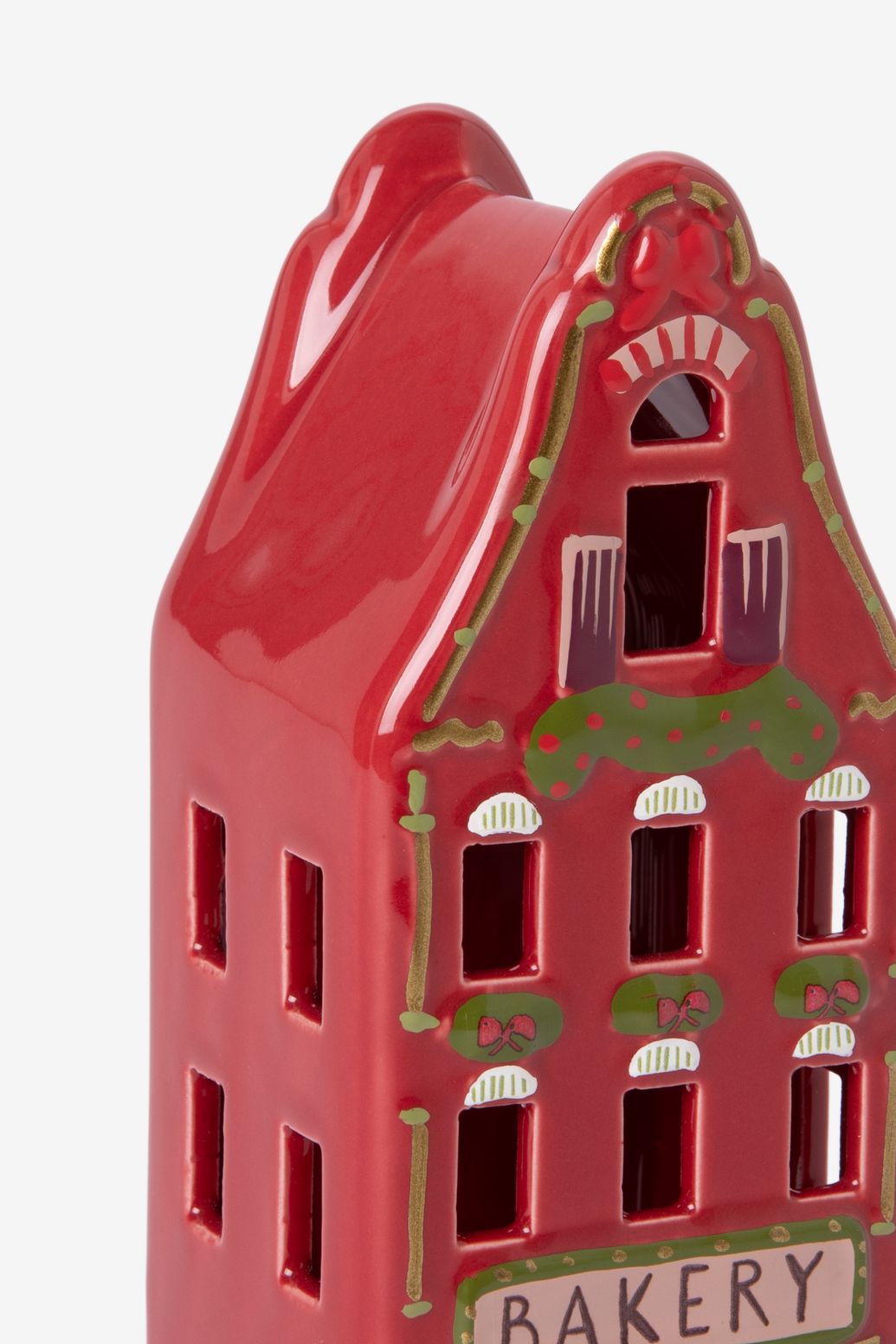 Rood waxinelichthuisje bakkerij