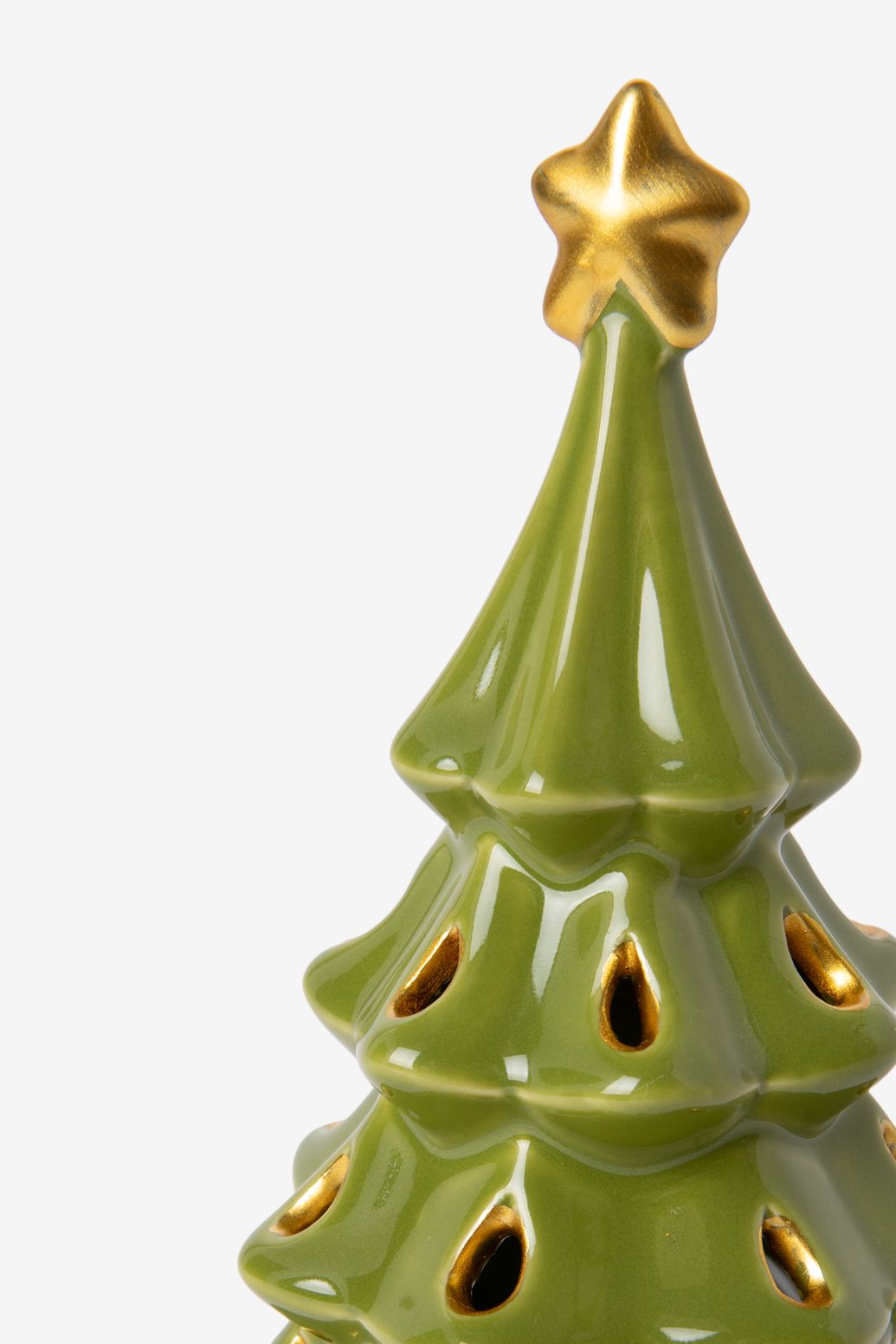Photophore sapin avec étoile - vert