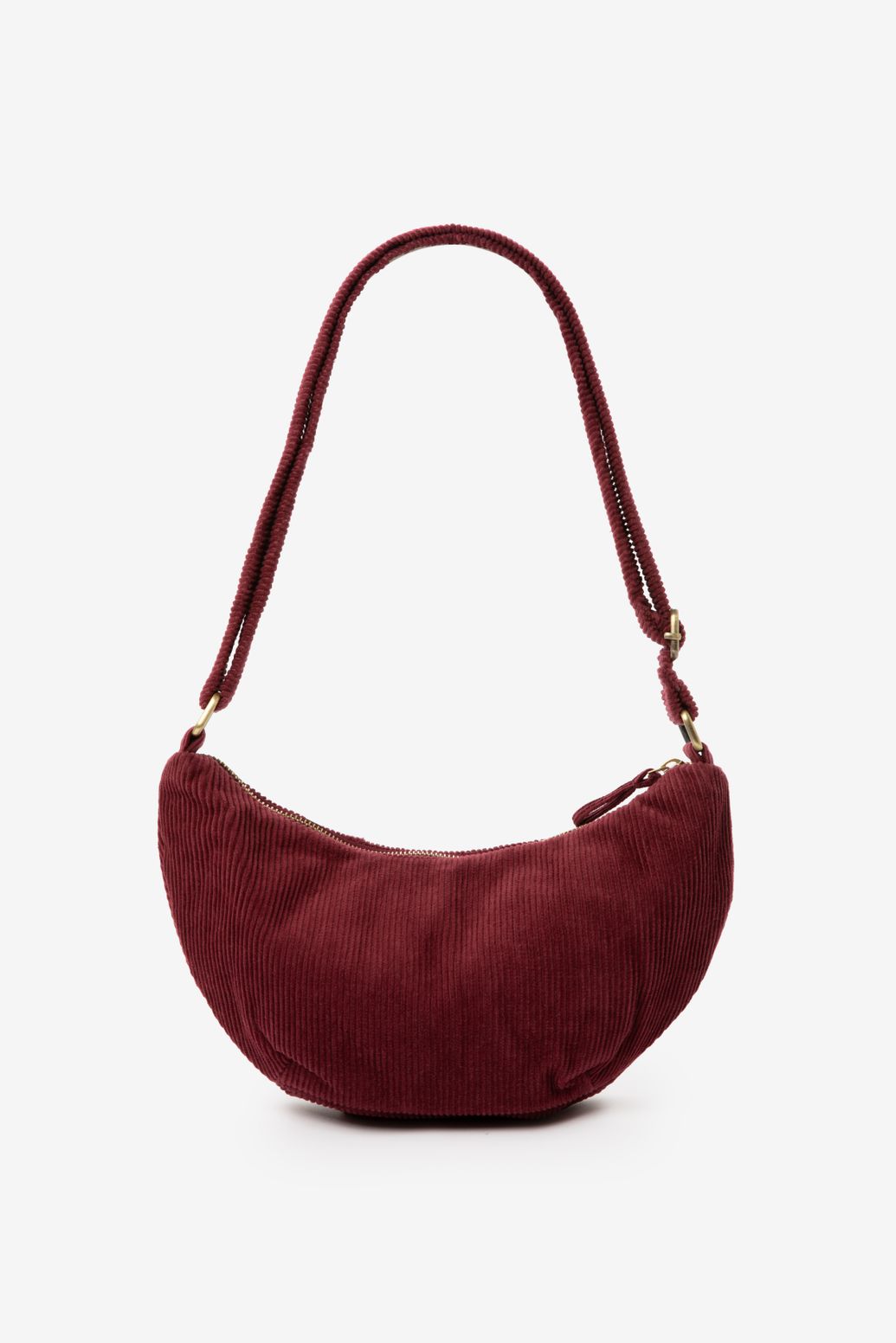 Sac porté épaule en velours côtelé - rouge foncé