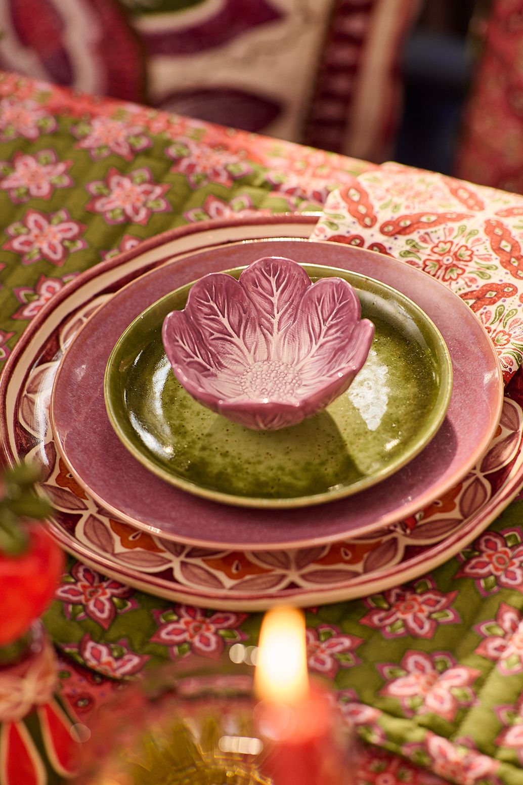 Lot de sets de table avec imprimé mosaïque - vert
