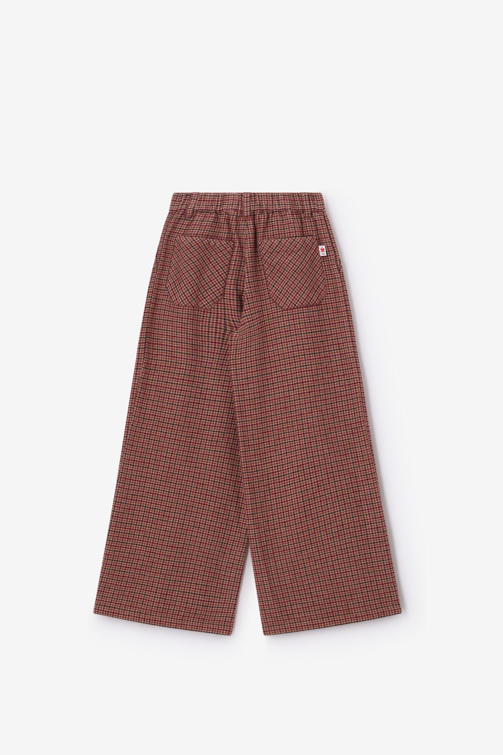 Pantalon à carreaux avec jambes larges - marron