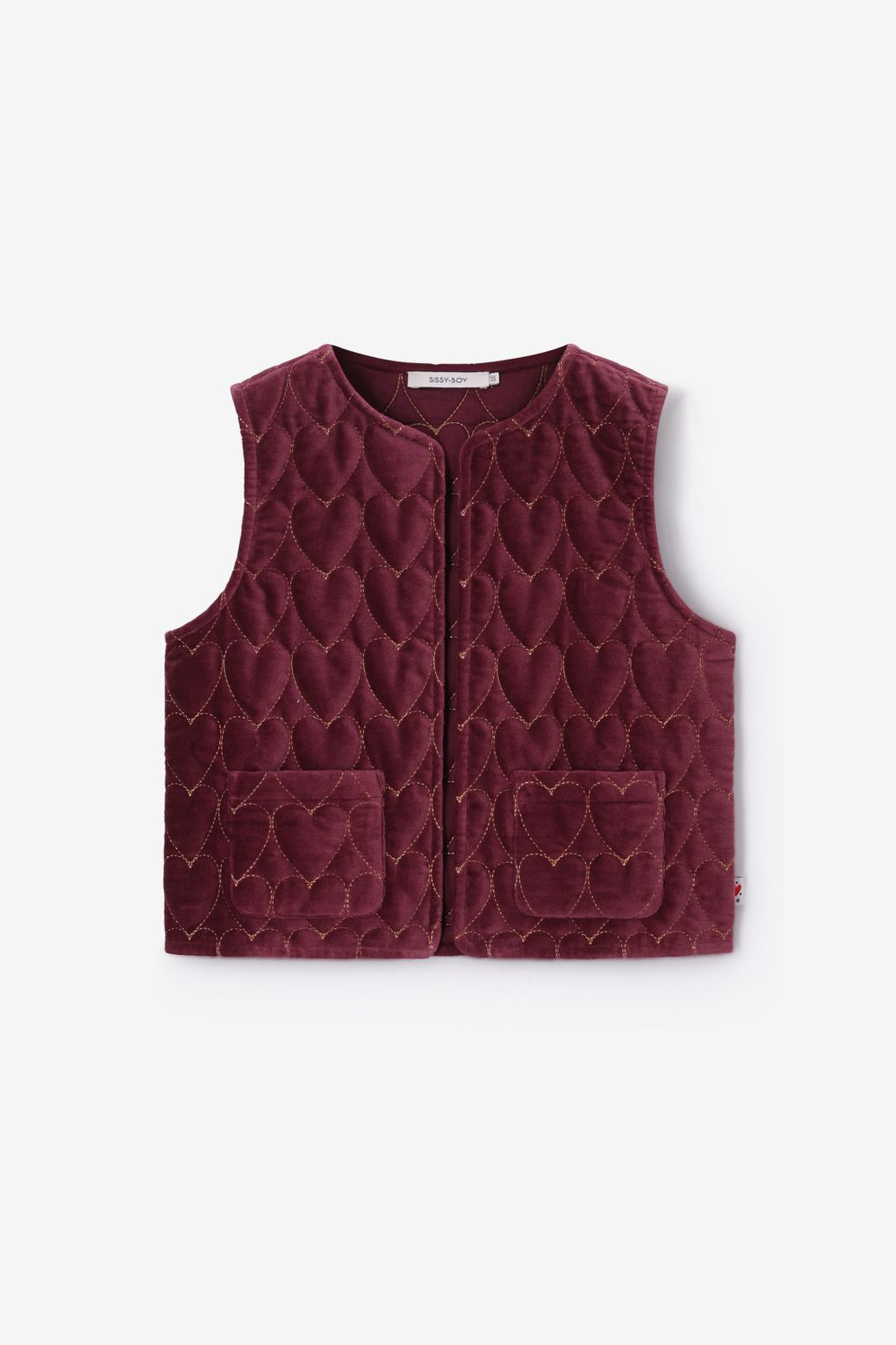 Gilet sans manches en velours - rouge foncé