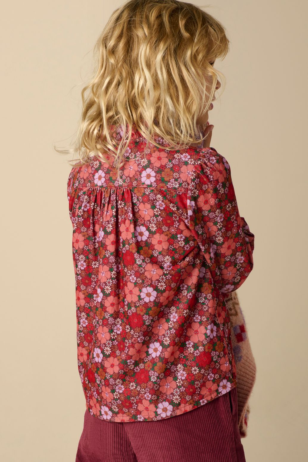 Rode blouse met bloemen print