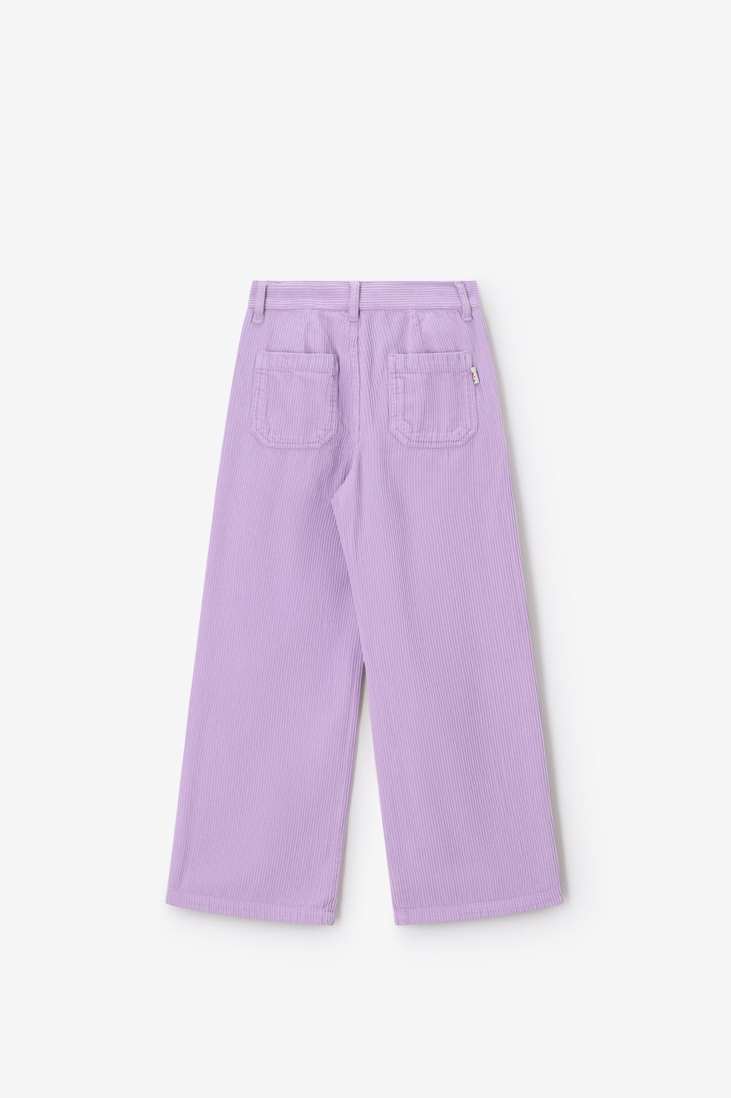Lichtpaarse corduroy high waist wide leg broek