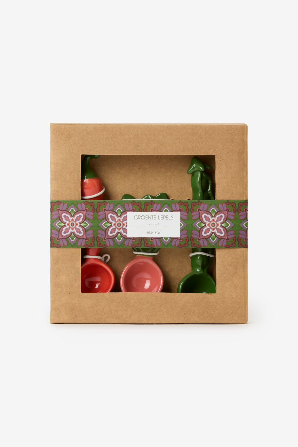 Multicolour groente lepel set