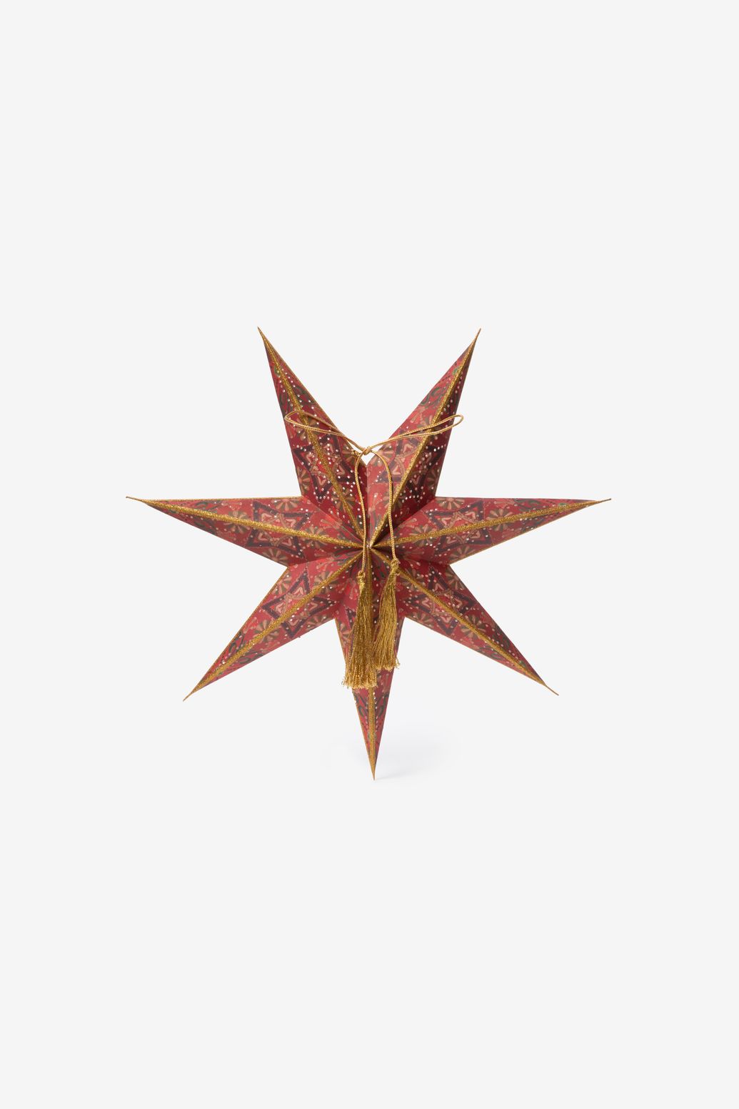 Donkerroze kerstster met LED-licht small