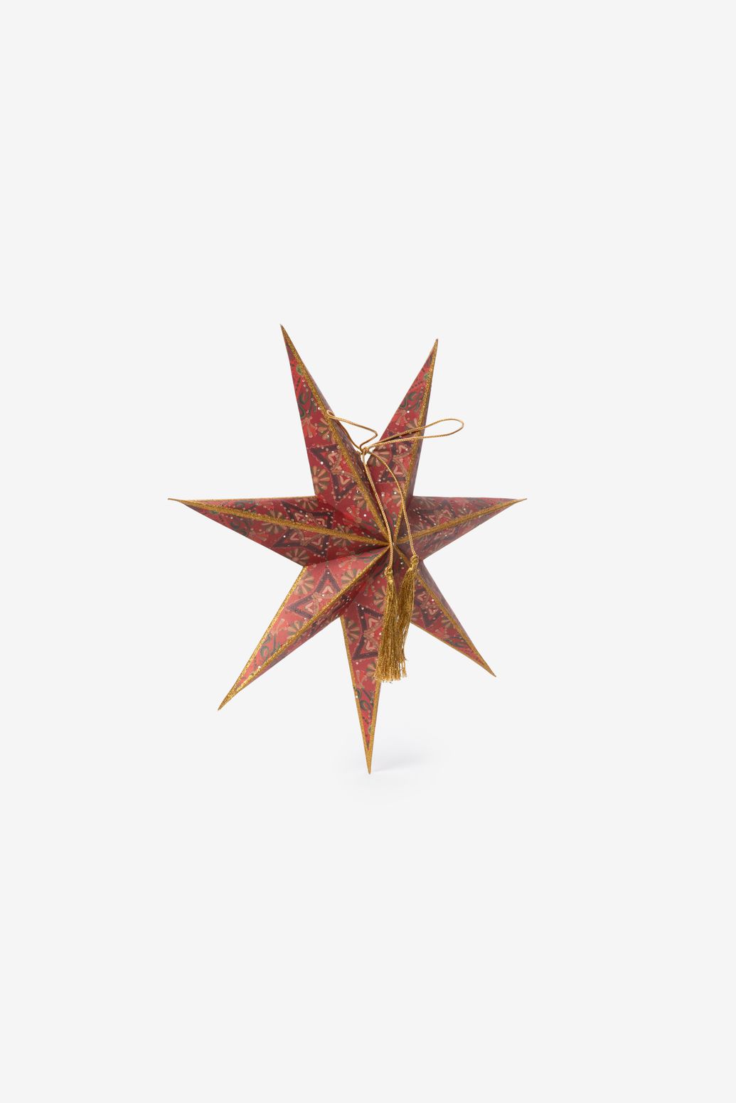 Donkerroze kerstster met LED-licht small