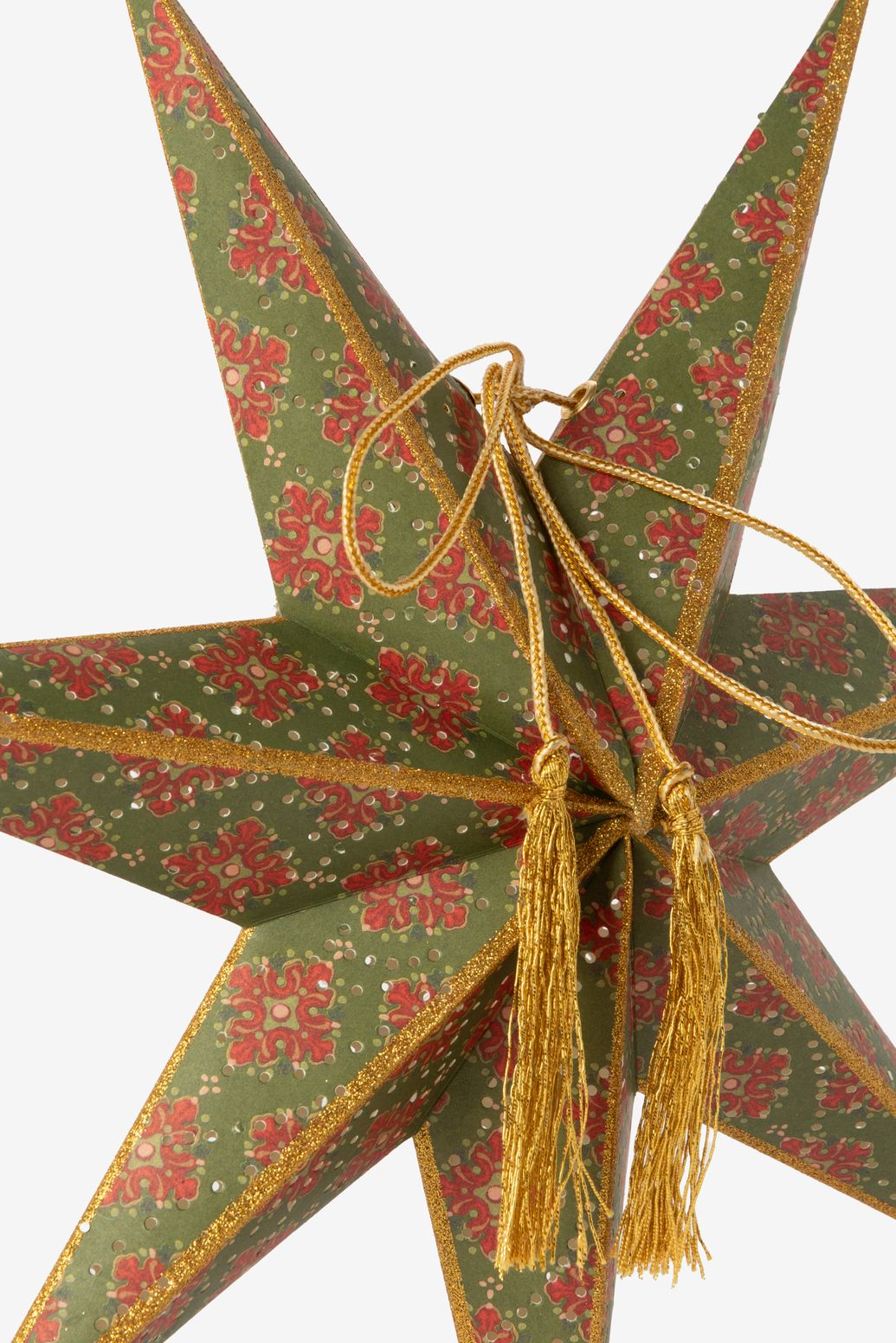 Petite étoile de Noël avec imprimé mosaïque et éclairage LED - vert