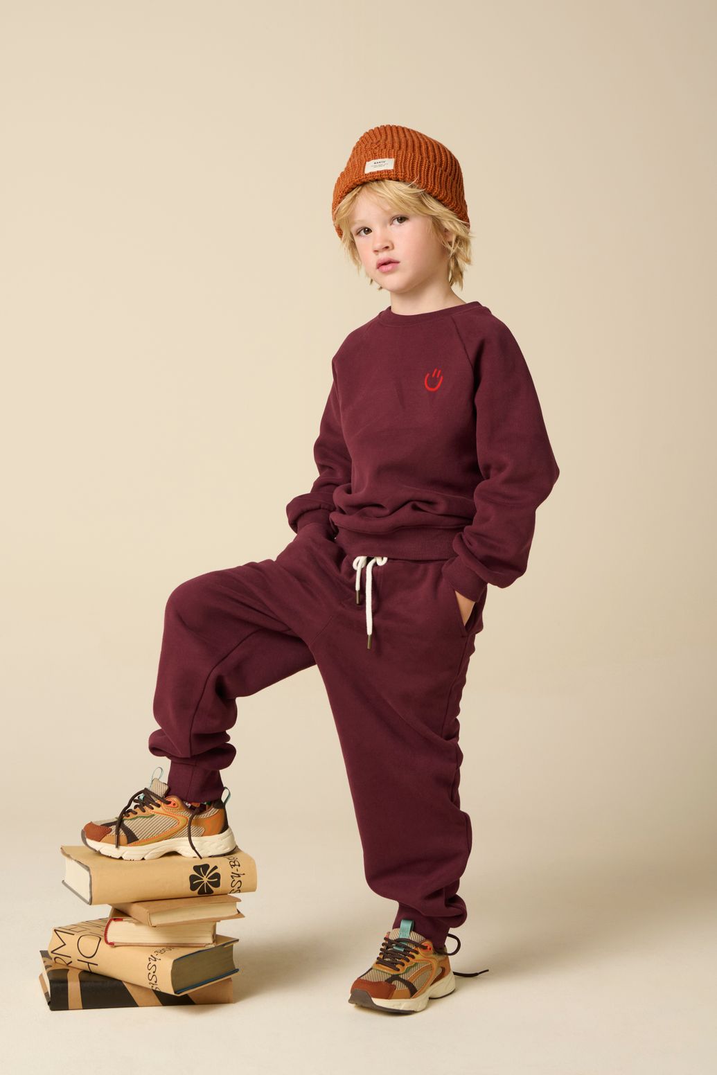 Pantalon de survêtement ample - rouge foncé