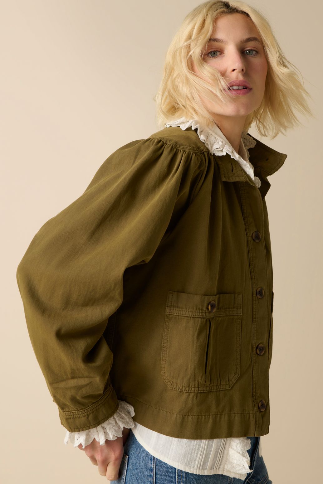 Veste avec poches plaquées - vert foncé