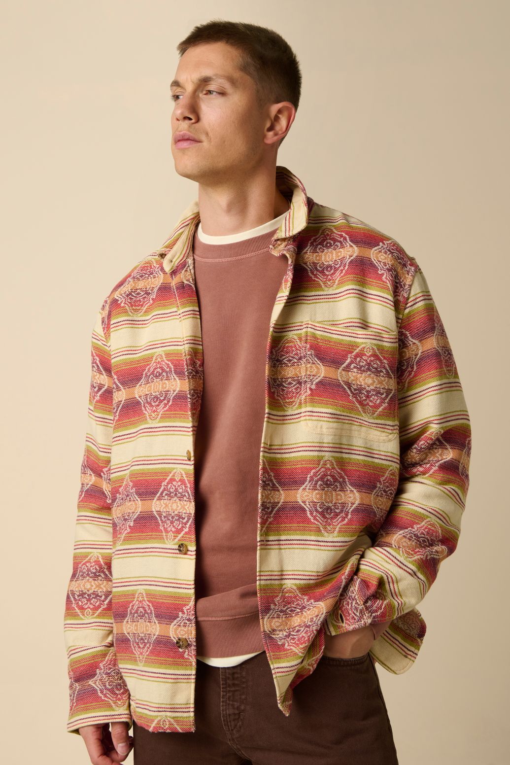 Chemise avec imprimé jacquard - multicolore