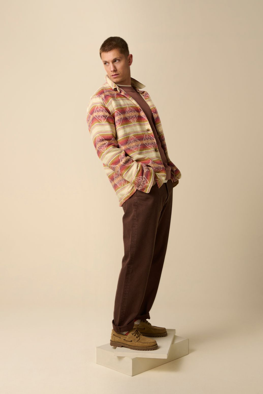Chemise avec imprimé jacquard - multicolore