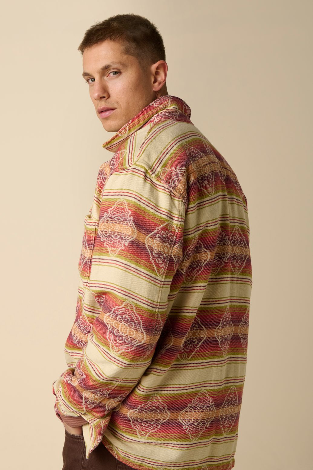 Chemise avec imprimé jacquard - multicolore