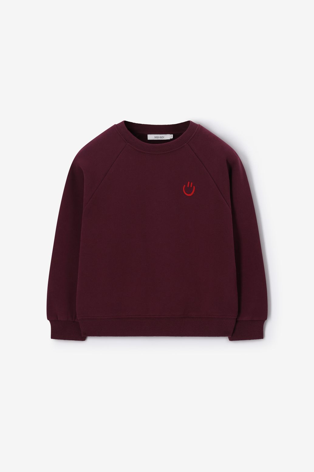 Sweat avec imprimé smiley - rouge foncé