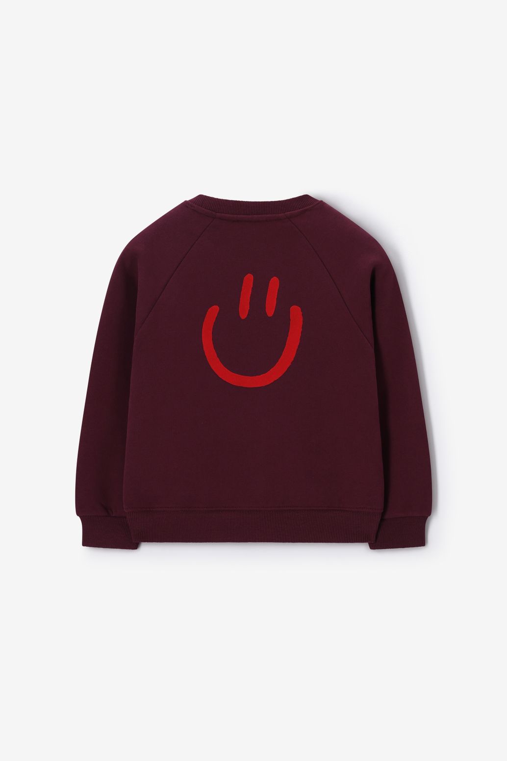 Sweat avec imprimé smiley - rouge foncé