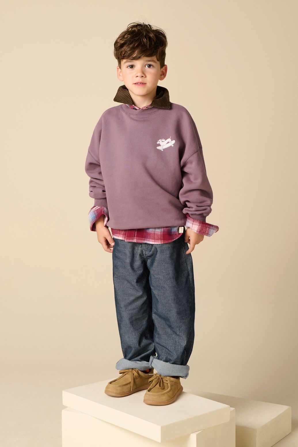 Sweater mit Artwork-Print - lila