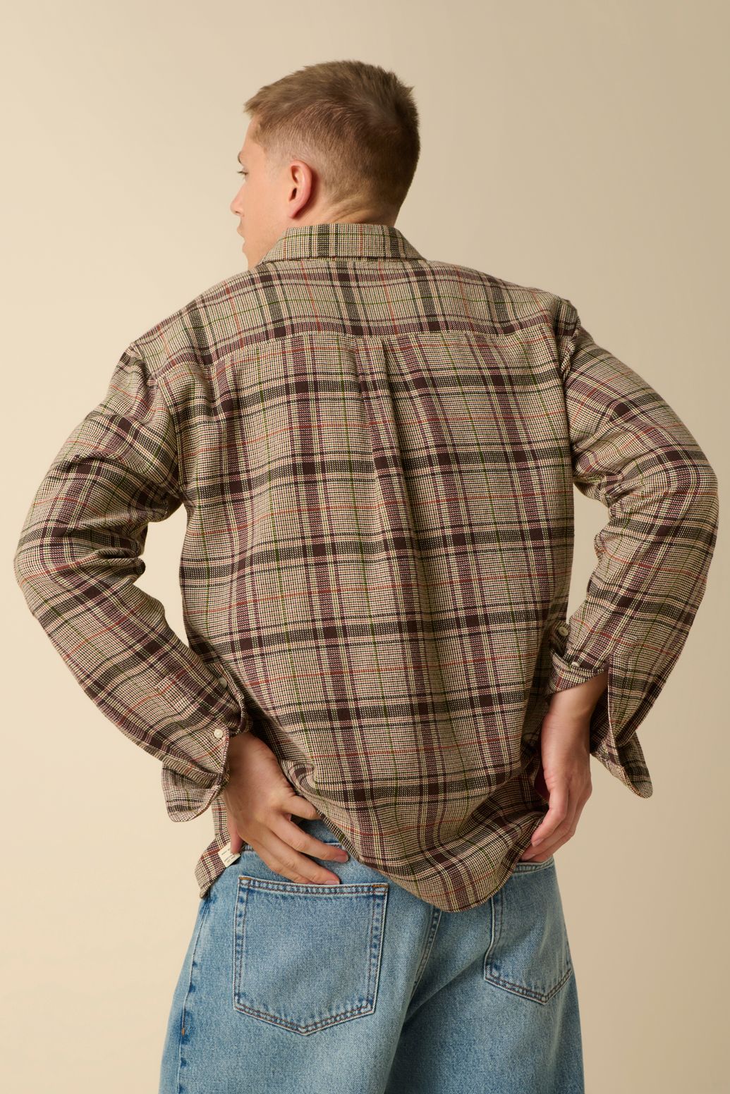 Chemise avec motif à carreaux - marron foncé