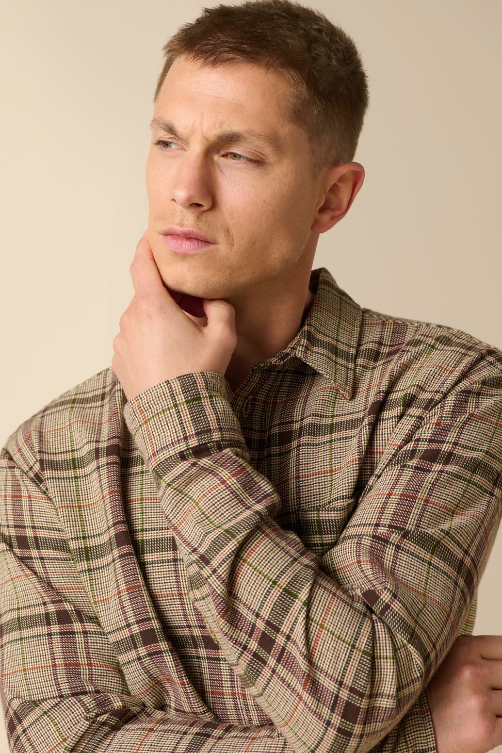 Chemise avec motif à carreaux - marron foncé