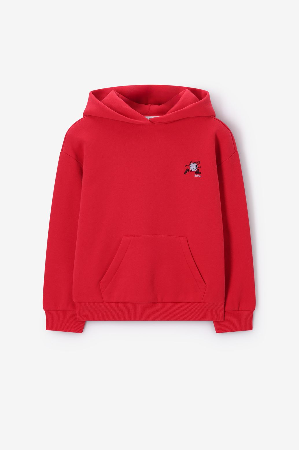 Rode hoodie met smiley artwork