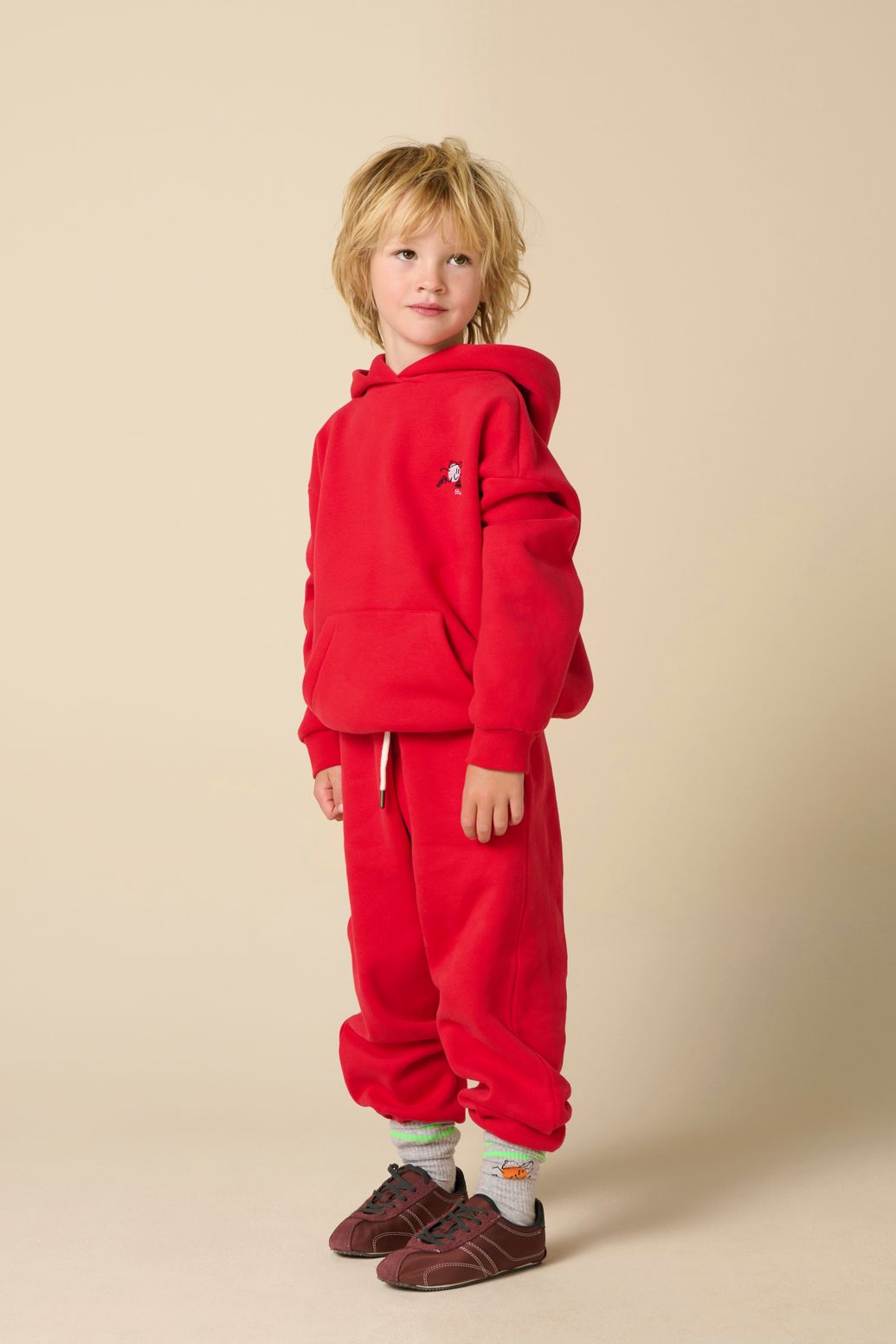 Rode hoodie met smiley artwork