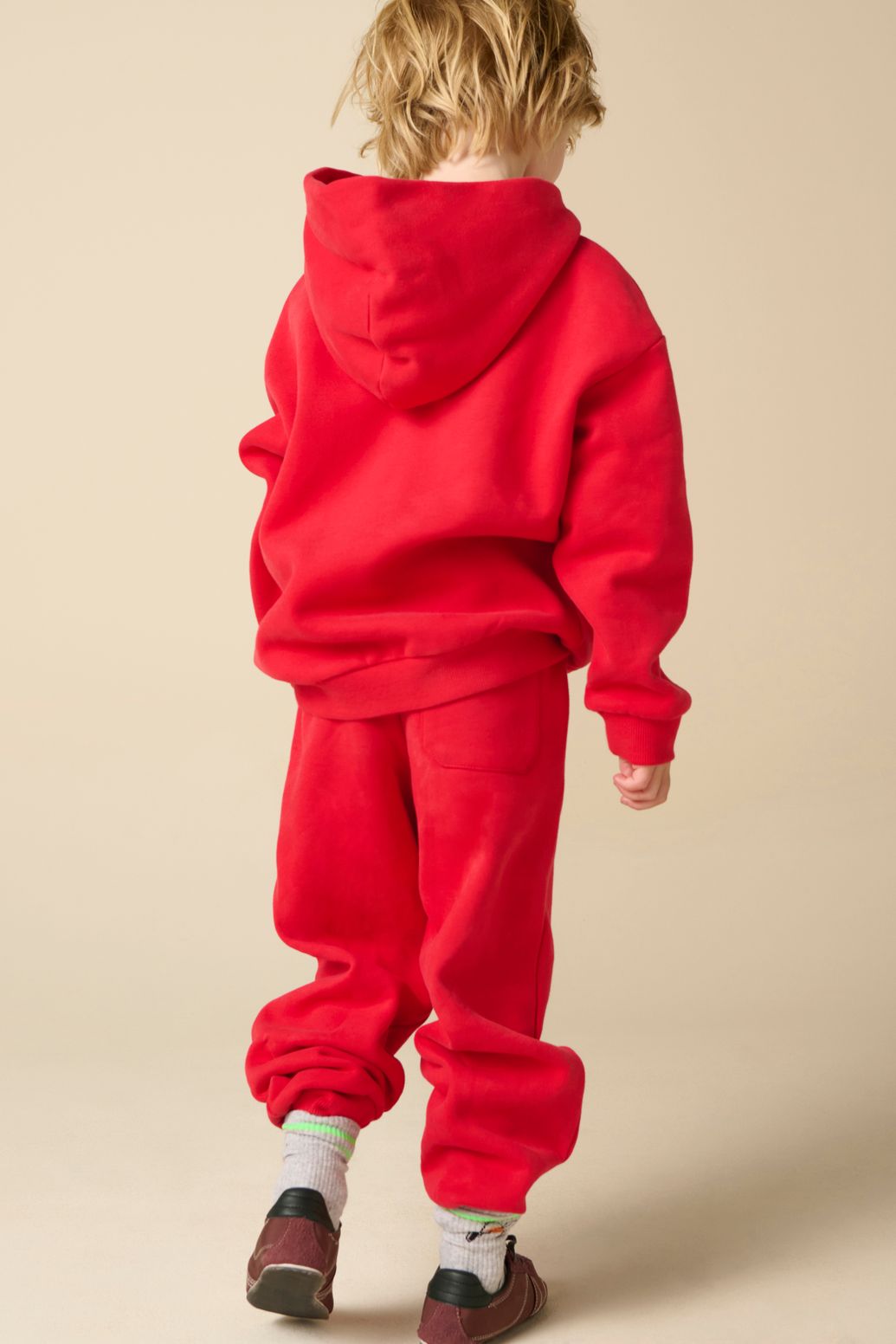 Sweat à capuche avec illustration smiley - rouge