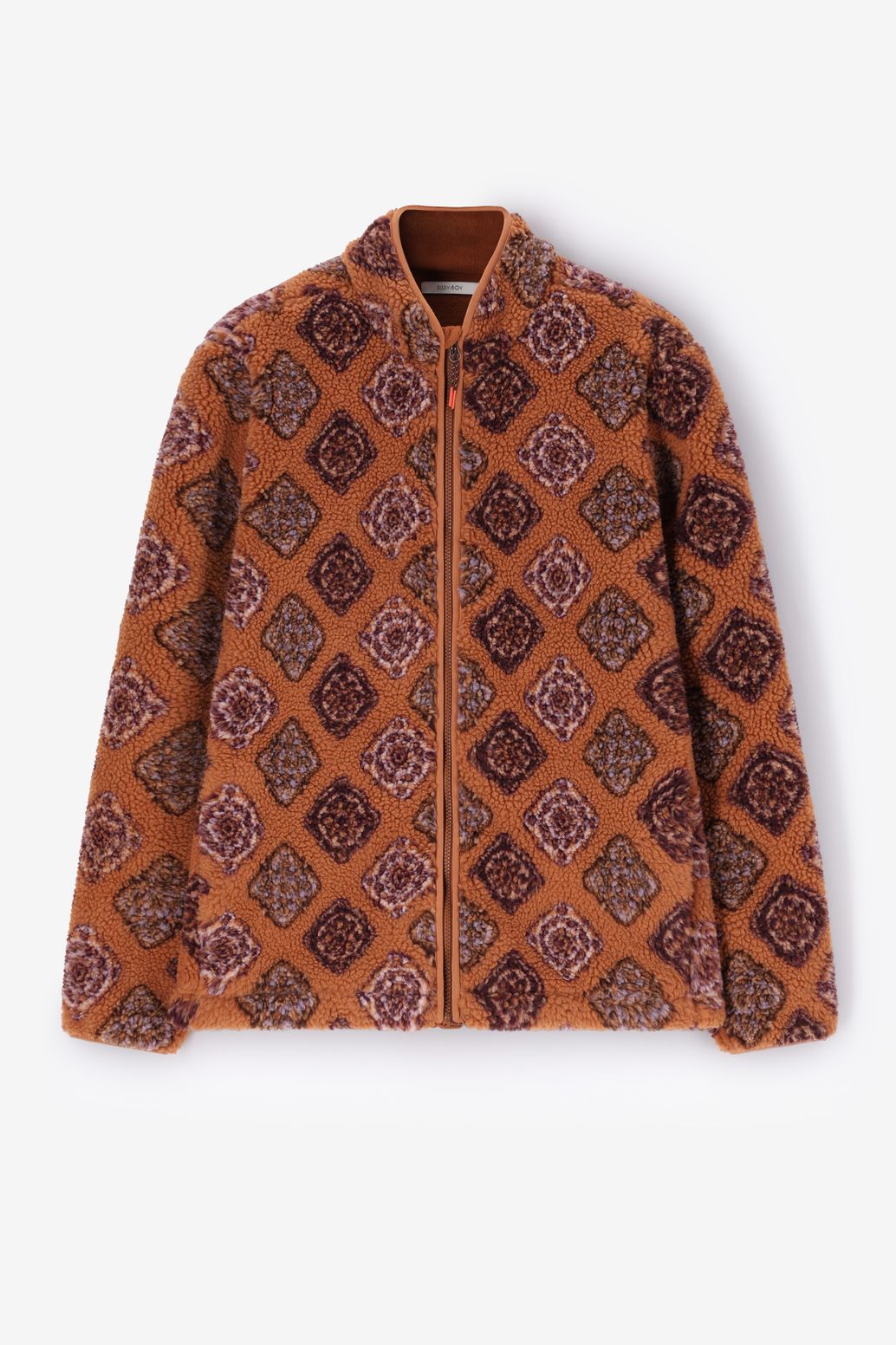 Gilet duveteux avec imprimé jacquard - marron