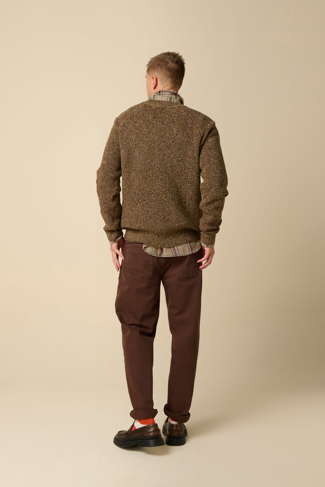 Pull chiné - marron foncé