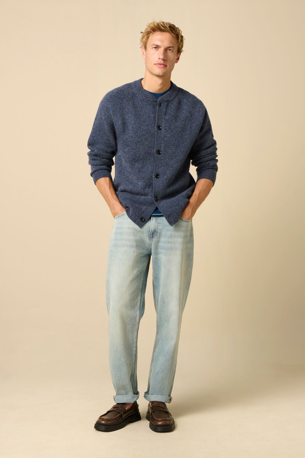Donkerblauw wol vest