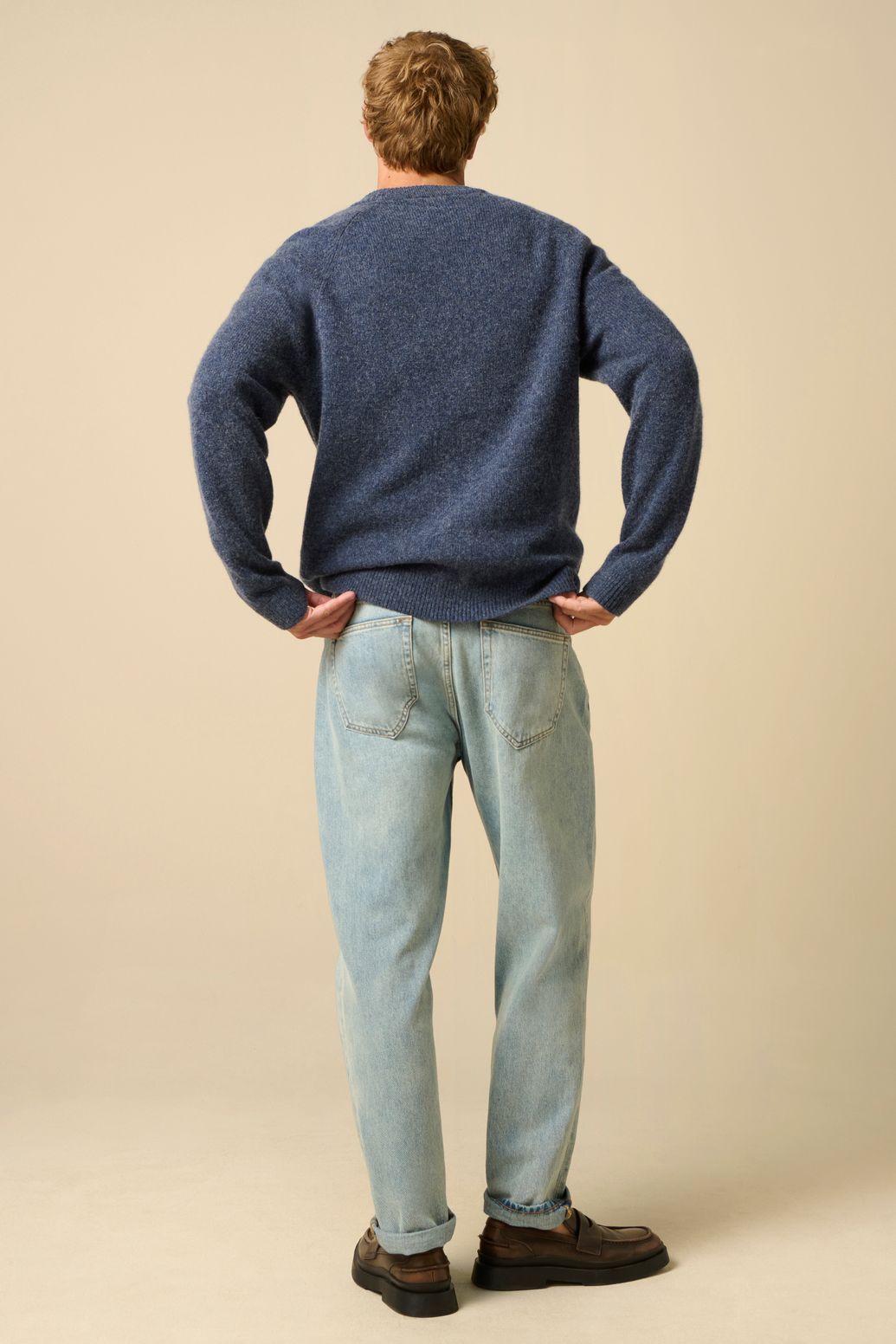 Donkerblauw wol vest