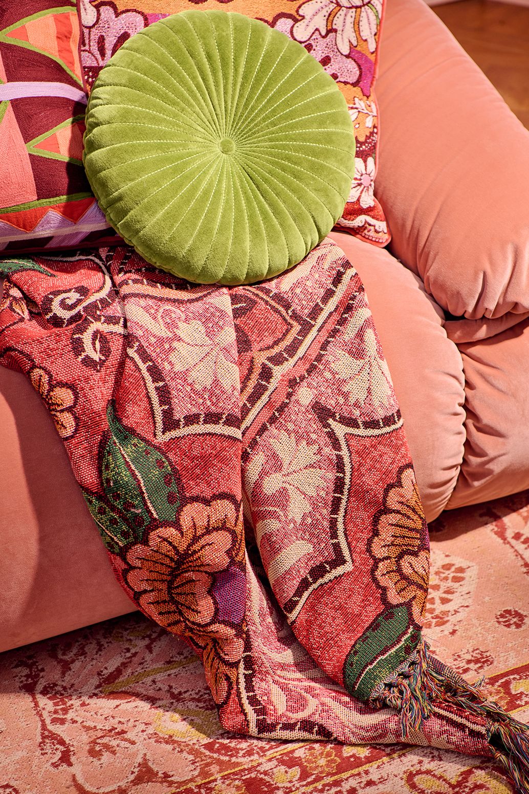 Multicolour sprei met bloemendessin (130x180 cm)