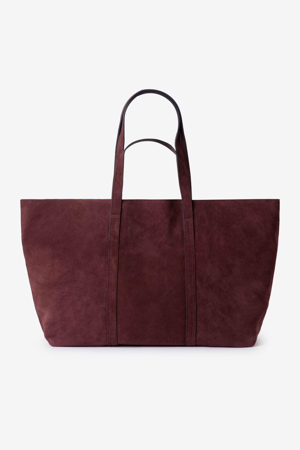 Donkerrode suède leren shopper