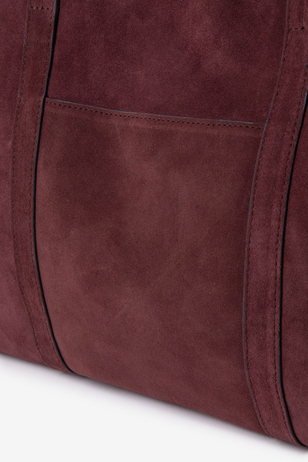 Donkerrode suède leren shopper