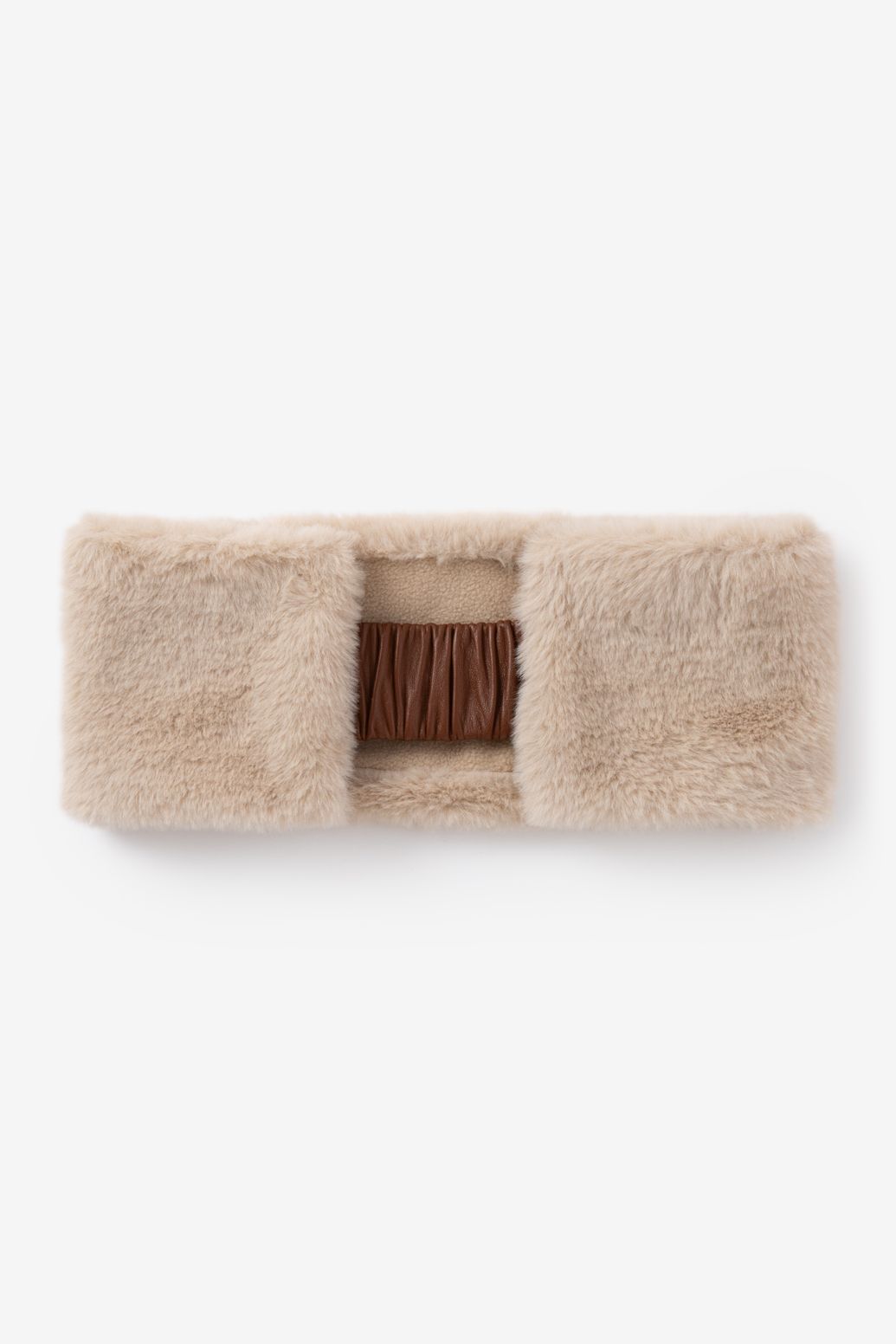 Beige faux fur haarband