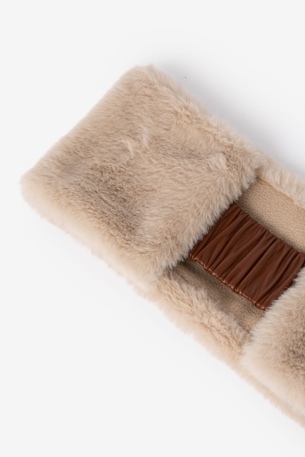 Bandeau en fausse fourrure - beige