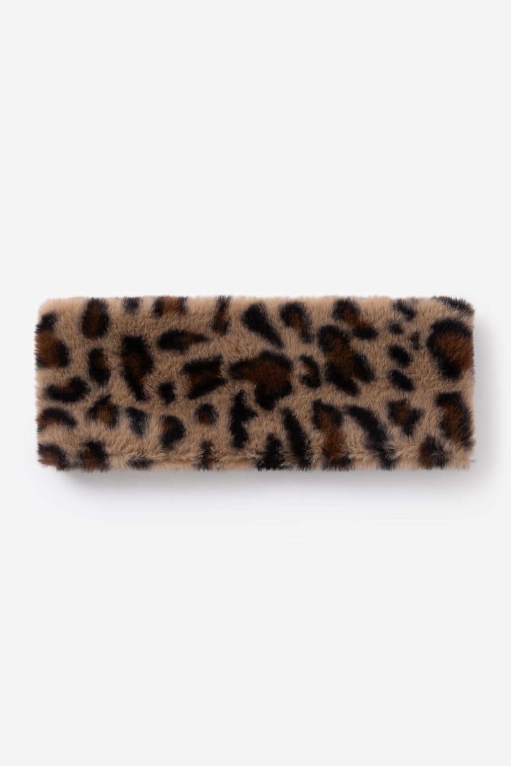 Bandeau en fausse fourrure avec imprimé léopard - marron