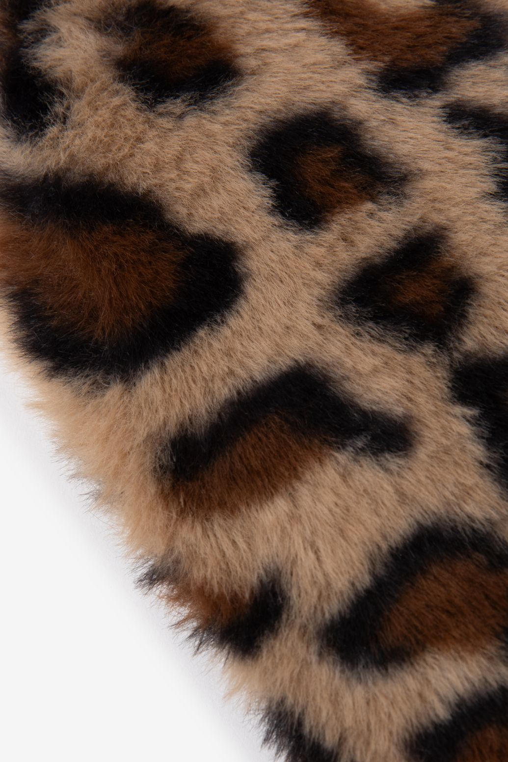 Bruine leren wanten met leopard print