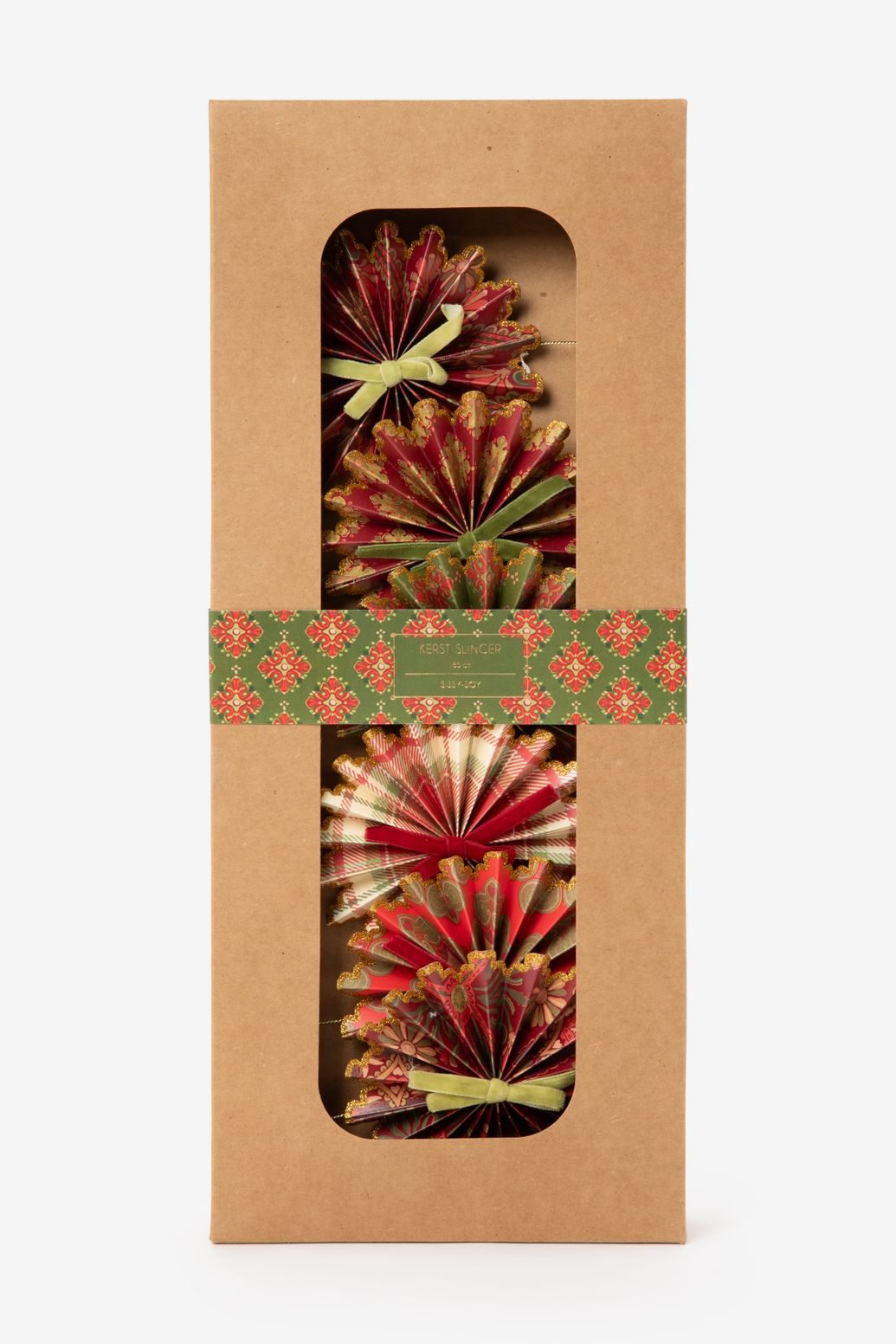 Multicolour kerstslinger met waaiers