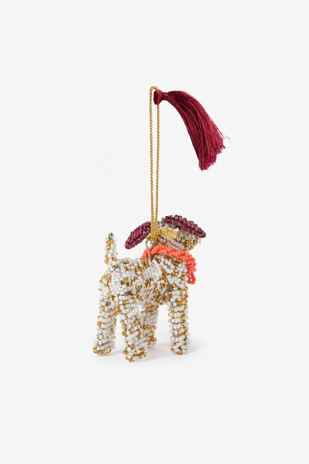 Witte kersthanger met hond