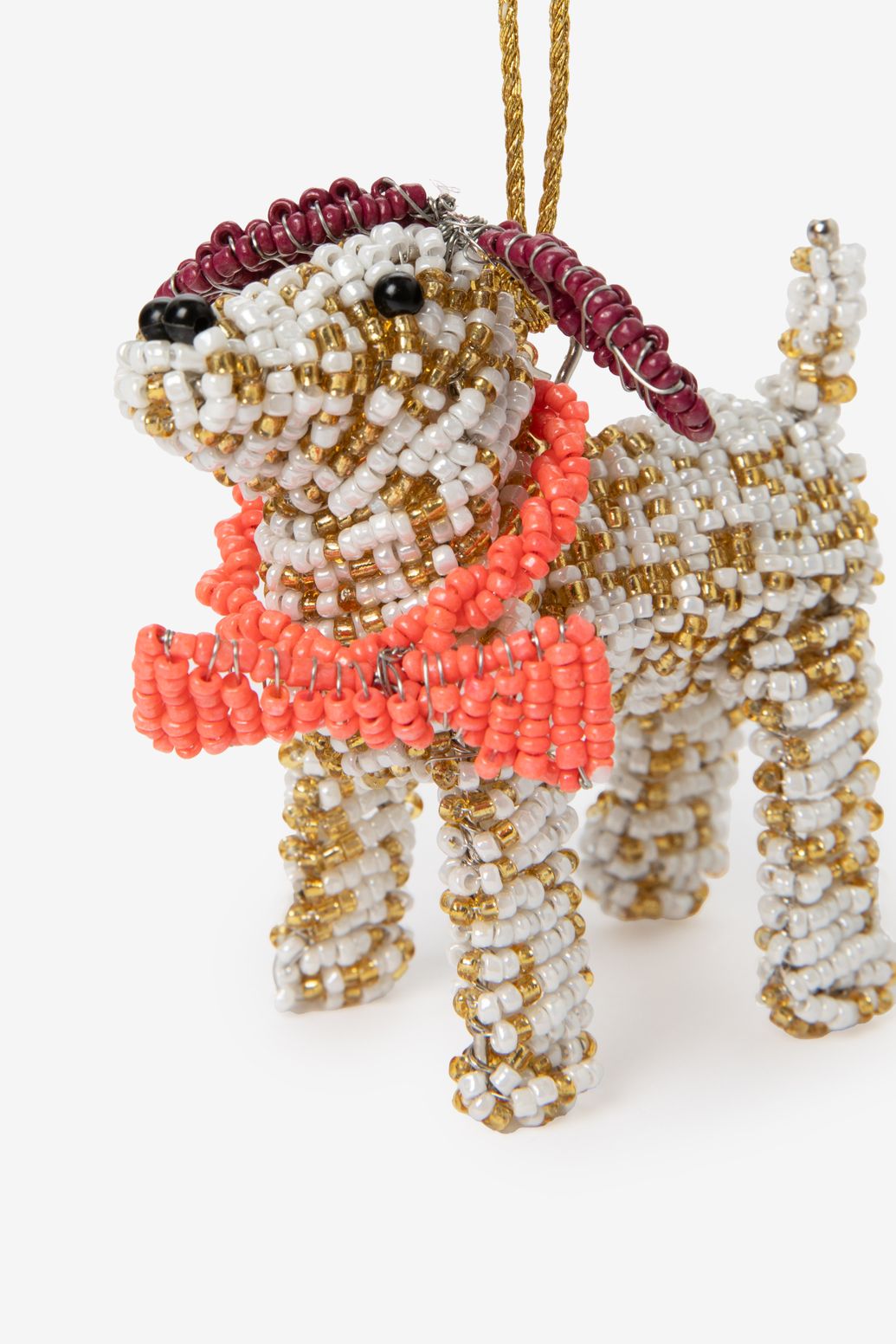 Suspension de Noël avec chien - blanc