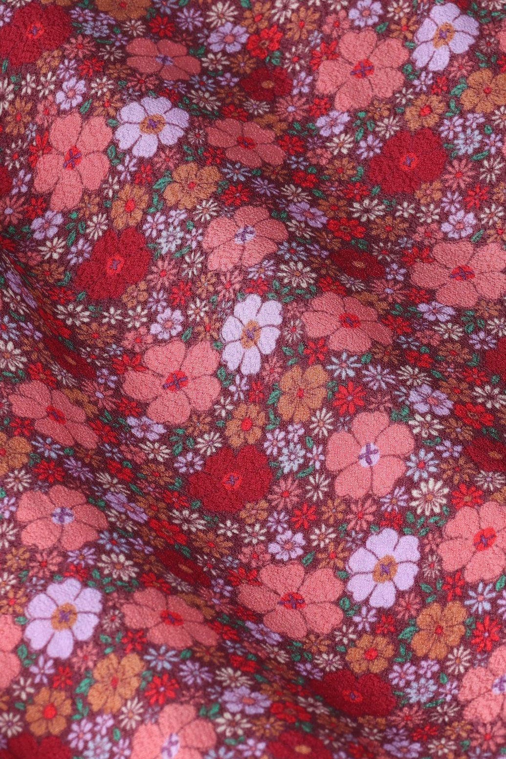 Donkerrode blouse met bloemenprint