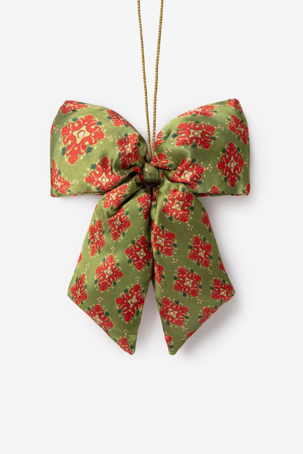 Suspension de Noël nœud avec imprimé - vert